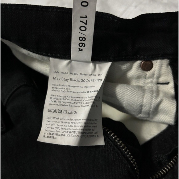 Acne Studios Straight Bla Konst Floragatan Black Jeans 31 X 30 - Picture 6 of 8